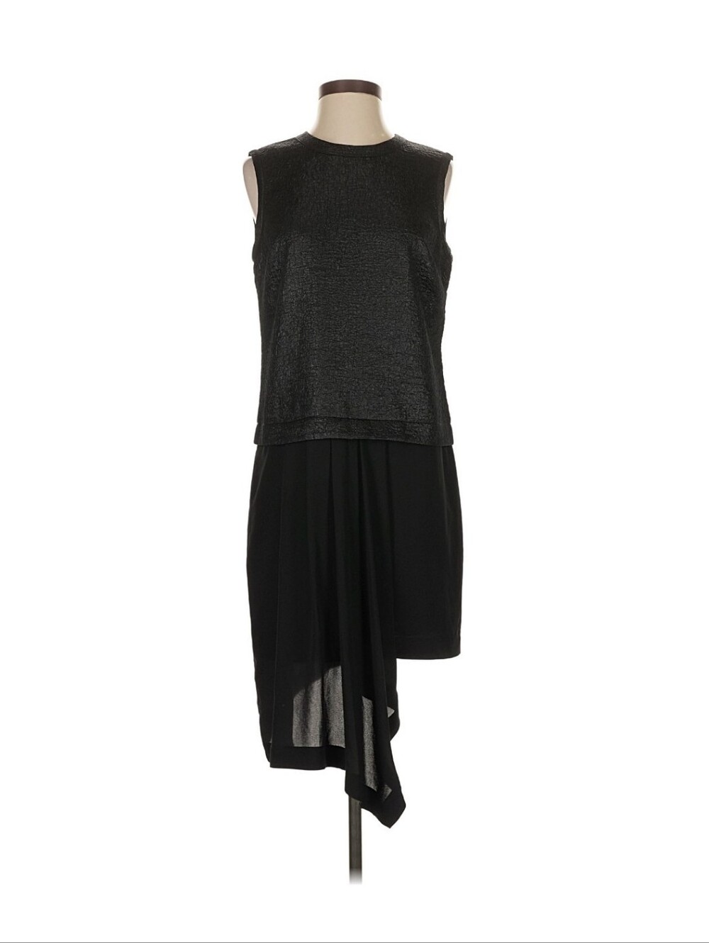 BCBGMaxAzria Black Sleeveless Asymmetrical Hem Dress